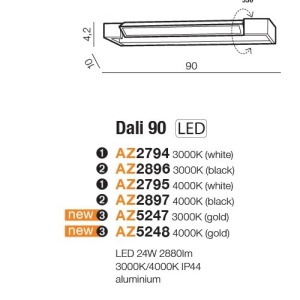 Aplica LED pentru baie directionabila 3000K Dali 90 aurie 51584 universul-luminii.ro