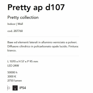 Aplica LED pentru baie IP54 Pretty ap d0107 alba 59874 universul-luminii.ro
