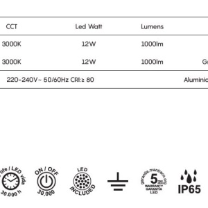 Aplica LED pentru exterior IP65 BUTAN 23cm, alb MA-8902 171534 universul-luminii.ro