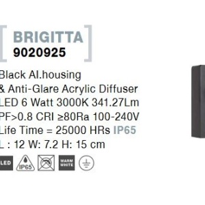 Aplica LED pentru iluminat exterior IP65 BRIGITTA 205664 universul-luminii.ro