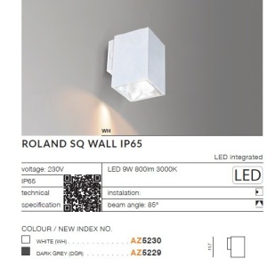 Aplica LED pentru iluminat exterior IP65 ROLAND SQ DGR 120654 universul-luminii.ro