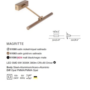 Aplica LED pentru oglinda tablou MAGRITTE-1 black 61086 89894 universul-luminii.ro