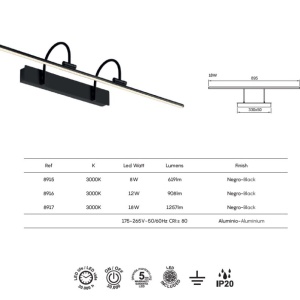 Aplica LED pentru oglinda/tablou PARACURU 8W MA-8915 171744 universul-luminii.ro