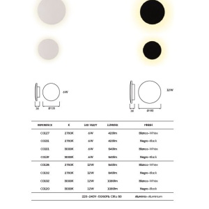 Aplica LED stil ambiental BORA BORA 2700K 6W negru MA-C0131 171114 universul-luminii.ro