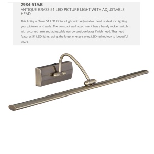 Aplica LED tablou directionabila Picture Lights alama antic 2984-51AB SRT 51184 universul-luminii.ro