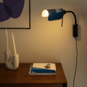 Aplica metal stil retro abajur ajustabil MARTINICA S negru, blue - Img 2