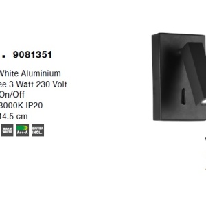 Aplica moderna cu reader LED directionabil Dona neagra NVL-9081352 77074 universul-luminii.ro