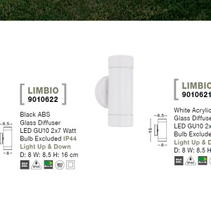 Aplica moderna de exterior cu iluminat ambiental up/down IP44 LIMBIO II neagra 84794 universul-luminii.ro