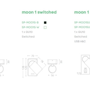Aplica perete cu 1 spot directionabil Moon Round, bronz - Img 5