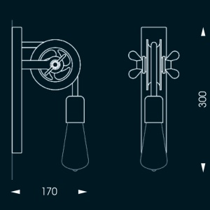 Aplica perete design industrial cu scripete WL 3673 42974 universul-luminii.ro