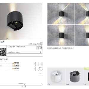Aplica perete LED de exterior cu lumina ambientala IP54 Leticia 2 gri 97024 universul-luminii.ro