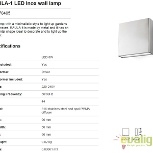 Aplica perete LED de exterior design modern minimalist KAULA-1 70405 52194 universul-luminii.ro