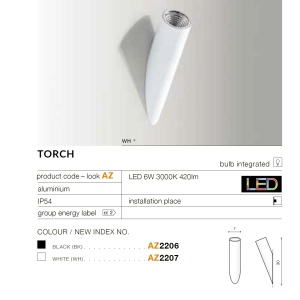 Aplica perete LED design modern TORCH alba 70554 universul-luminii.ro