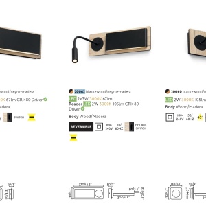 Aplica perete LED design nordic MOOD lemn/negru - Img 3