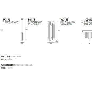 Aplica perete LED design Premium Class Quality COPPER W0153 MX - Img 2