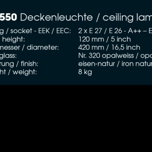 Aplica perete sau tavan design industrial din fier forjat DE 2550, 42cm 42924 universul-luminii.ro