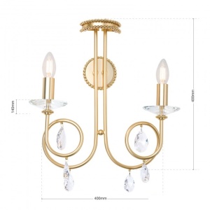 Aplica perete stil clasic cu cristale Swarovski Giada auriu mat 175414 universul-luminii.ro