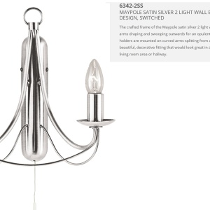Aplica perete traditionala stil clasic Maypole argintiu 6342-2SS SRT - Img 2