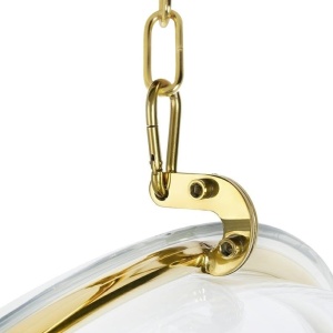 Balansoar, Scaun suspendat modern Ball Velvet auriu/ negru - Img 3