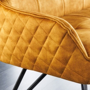 Bancheta cu aspect retro Euphoria 160cm, galben mustar - Img 6