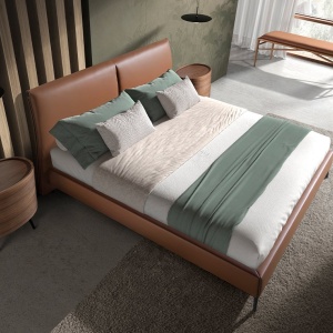 Bancheta tapitata design LUX Brown 130x40cm - Img 3