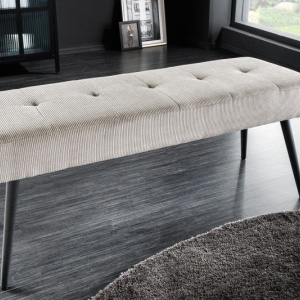 Bancheta tapitata design modern Boutique 100cm, gri deschis - Img 6