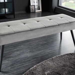 Bancheta tapitata design modern Boutique 100cm, gri inchis - Img 6