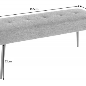 Bancheta tapitata design modern Boutique 100cm, maro - Img 2