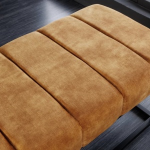 Bancheta tapitata Petit Beaute 110cm, catifea galben mustar - Img 8