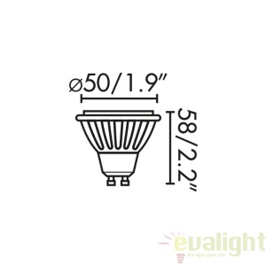 BEC GU10 LED 8W 4000K negru 17325 57554 universul-luminii.ro