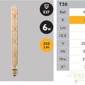 Bec LED decorativ E27 AMBER 6W 2200K 17445 50554 universul-luminii.ro