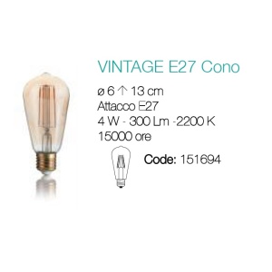 Bec LED VINTAGE E27 4W CONO 151694 65114 universul-luminii.ro