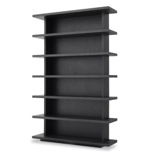 Biblioteca moderna design LUX Malibu furnir gri carbune - Img 2