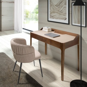 Birou deosebit design LUX Walnut-Leatherette - Img 3