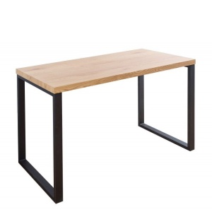 Birou design industrial Black Desk 120cm, negru/ stejar