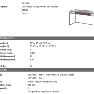 Birou design LUX Napa Valley bronz 113398 HZ - Img 5