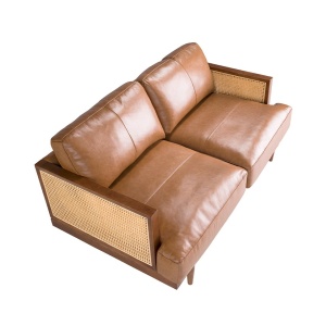 Canapea 2 locuri design elegant LUX Brown leather - Img 5