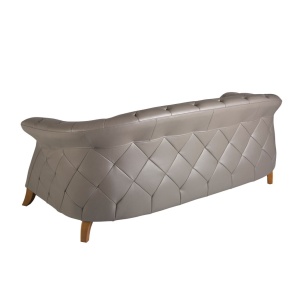 Canapea 2 locuri design LUX Chester Grey Leather - Img 3