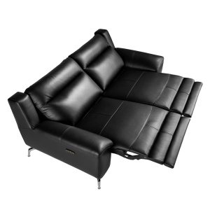 Canapea 2 locuri eleganta, design LUX cu functia relax Cowhide black - Img 5