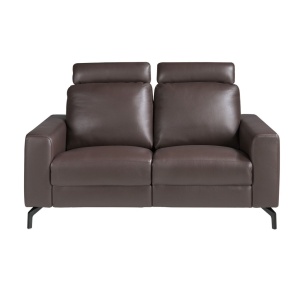 Canapea 2 locuri, functie relax, tapitat cu piele Chocolate Brown - Img 5