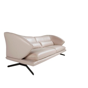 Canapea 3 locuri eleganta cu spatar original Cowhide leather taupe grey - Img 7