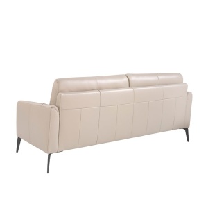 Canapea 3 locuri eleganta, design italian Cowhide leather taupe grey - Img 3