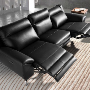 Canapea 3 locuri eleganta, design LUX cu functia relax Cowhide black - Img 7