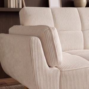 Canapea extensibila BOUTIQUE 215cm catifea raiata bej - Img 8