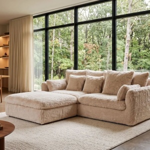 Canapea mare YETI cu 3 locuri, material plusat cu fir lung - Img 6