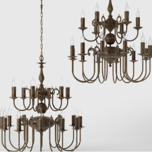 Candelabru 18 brate din alama stil clasic Petalo - Img 2