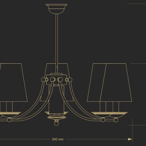 Candelabru 5 brate design clasic realizat manual N - Img 3