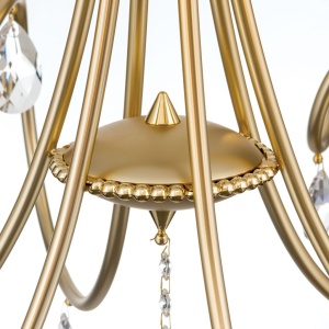Candelabru 6 brate stil clasic cu cristale Swarovski Giada auriu mat - Img 8