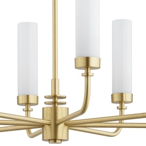 Candelabru 8 brate, alama periata, sticla alb mat PRESTON 5081 - Img 2