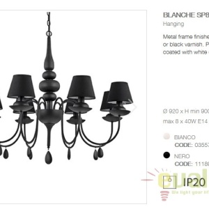 Candelabru 8 brate diametru 92cm BLANCHE SP8 NERO 111896 56934 universul-luminii.ro